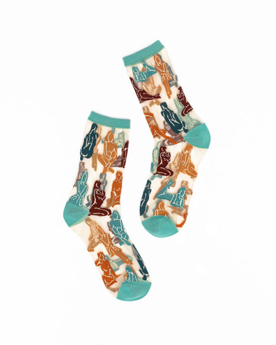 Sock Candy Terracotta Naked Ladies Socks sheer socks for women